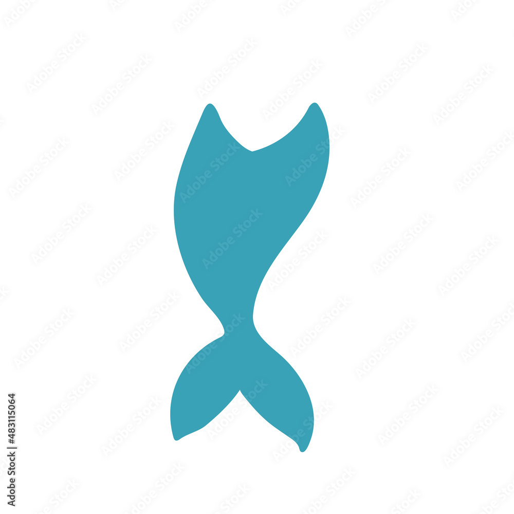 Obraz premium Underwater mermaid tail silhouette cute party decorations for girls