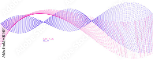 Smooth abstract background with arrays of flowing particles, light and soft vector design, luxury style illustration, motion wind effect.