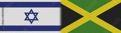 Jamaica and Israel Fabric Texture Flag – 3D Illustration