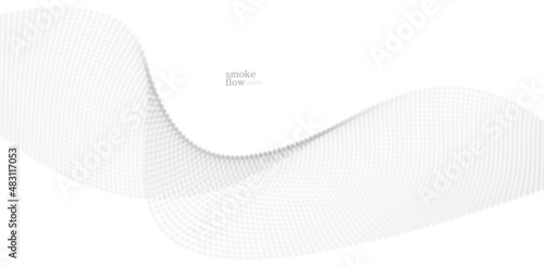 Abstract vector smoke background, wave of flowing circles particles, light grey abstract illustration, smooth and soft design, relaxing image.