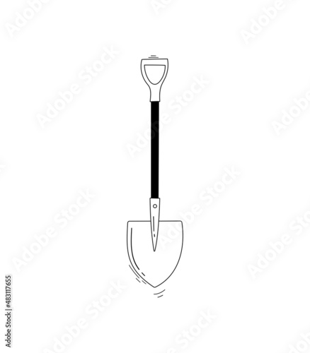 Garden shovel for earthworks. A tool for digging and transplanting plants. Gardening, a set of tools for planting