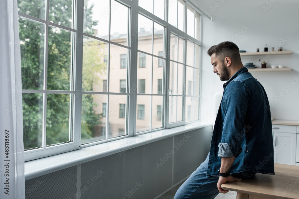 Thinking of personal problems, suffering from loneliness, drama and depression, covid-19 Thinking of personal problems, suffering from loneliness, drama and depression, covid-19