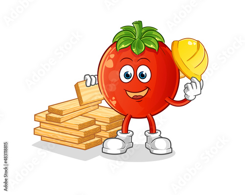 tomato builder vector. cartoon character