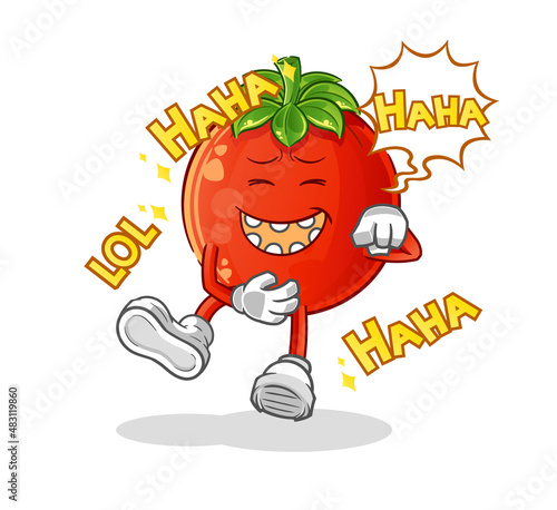 tomato Laugh Out Loud character. cartoon mascot vector
