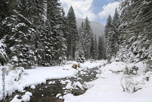 winter river in mountains