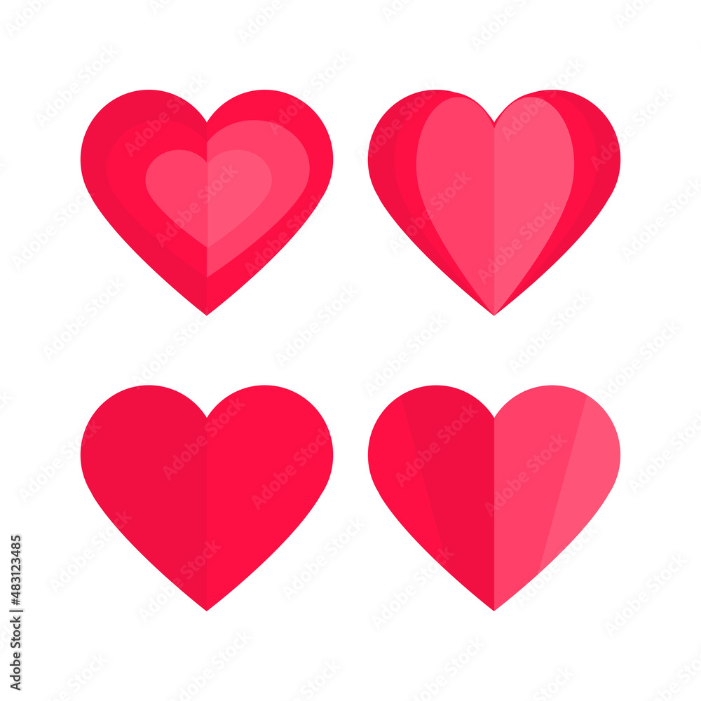 Collection of Valentine's Day hearts of Different Shapes
