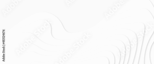 abstract realistic papercut decoration textured with wavy layers and shadow. Paper art 3d vector banner, Vector abstract white paper cut banner. Geometric layered background, white texture.