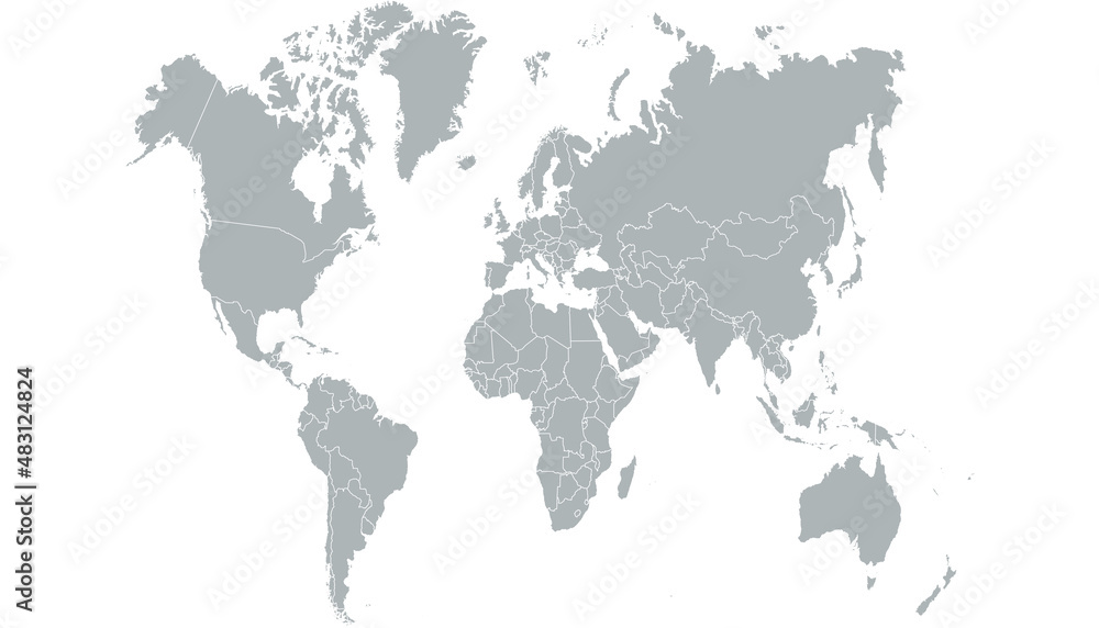 Obraz premium World map. Color vector modern. Silhouette map 