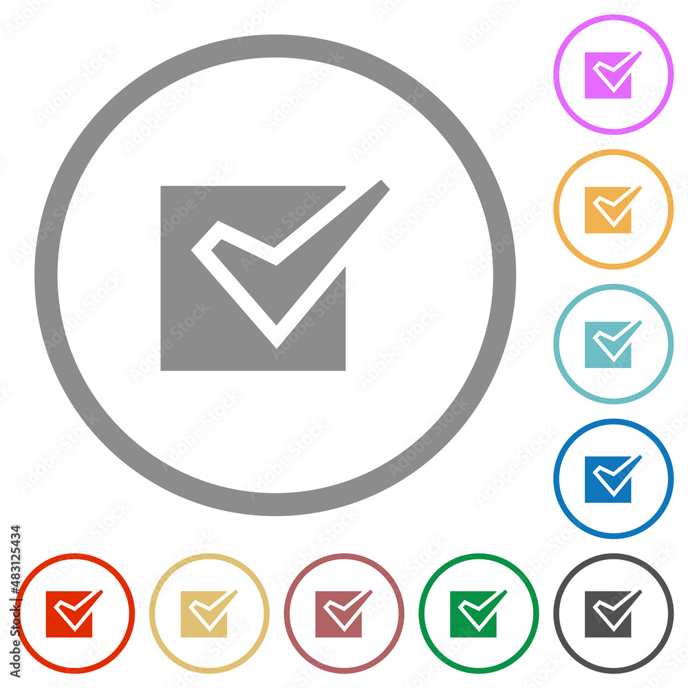 Checked box solid flat icons with outlines Checked box solid flat icons with outlines