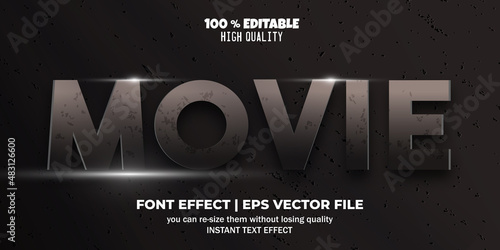 movie editable text effect