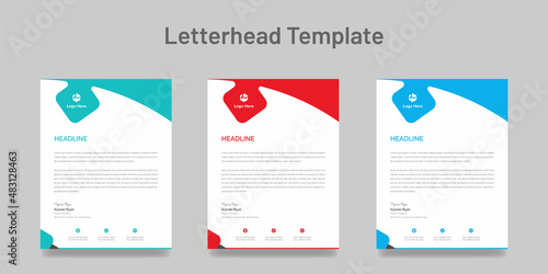 Professional letterhead template with three colors for your project vector illustrator photo