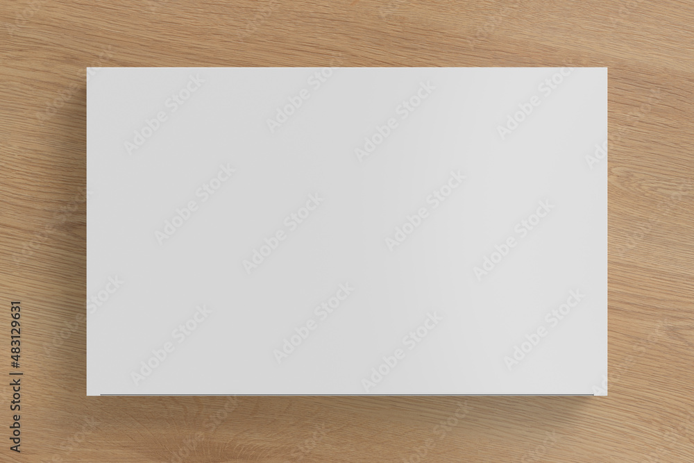 Flat box mock up: White gift box on wooden background. View above. Flat box mock up: White gift box on wooden background. View above.