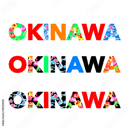 OKINAWAロゴマーク　ゴシック体　ビビッドカラー　イラスト素材