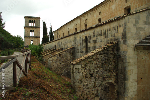 The majestic bell tower of the abbey of San Liberatore in Maiella - Serramonacesca - Abruzzo photo