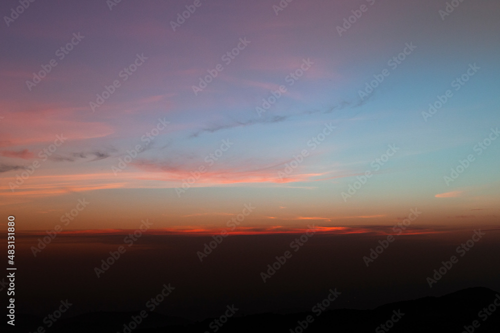 Pico do Gavião, Andradas, Minas Gerais, Brazil: sunset at the top of mantiqueira mountain with paraglaider flight