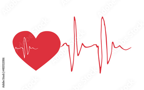 Biorhythm of the heart of a person in love in the form of a cardiogram 