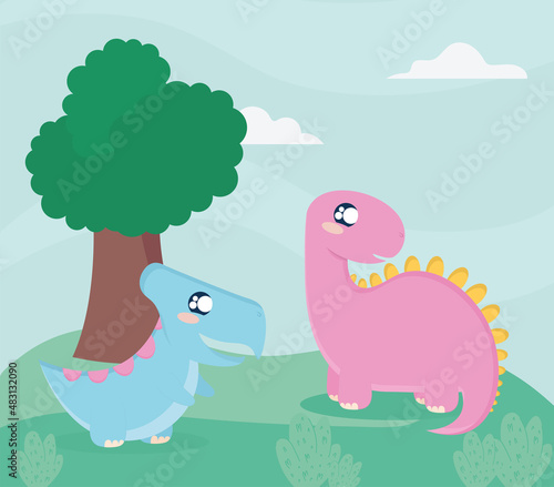 pterodactilo and spinosaurus