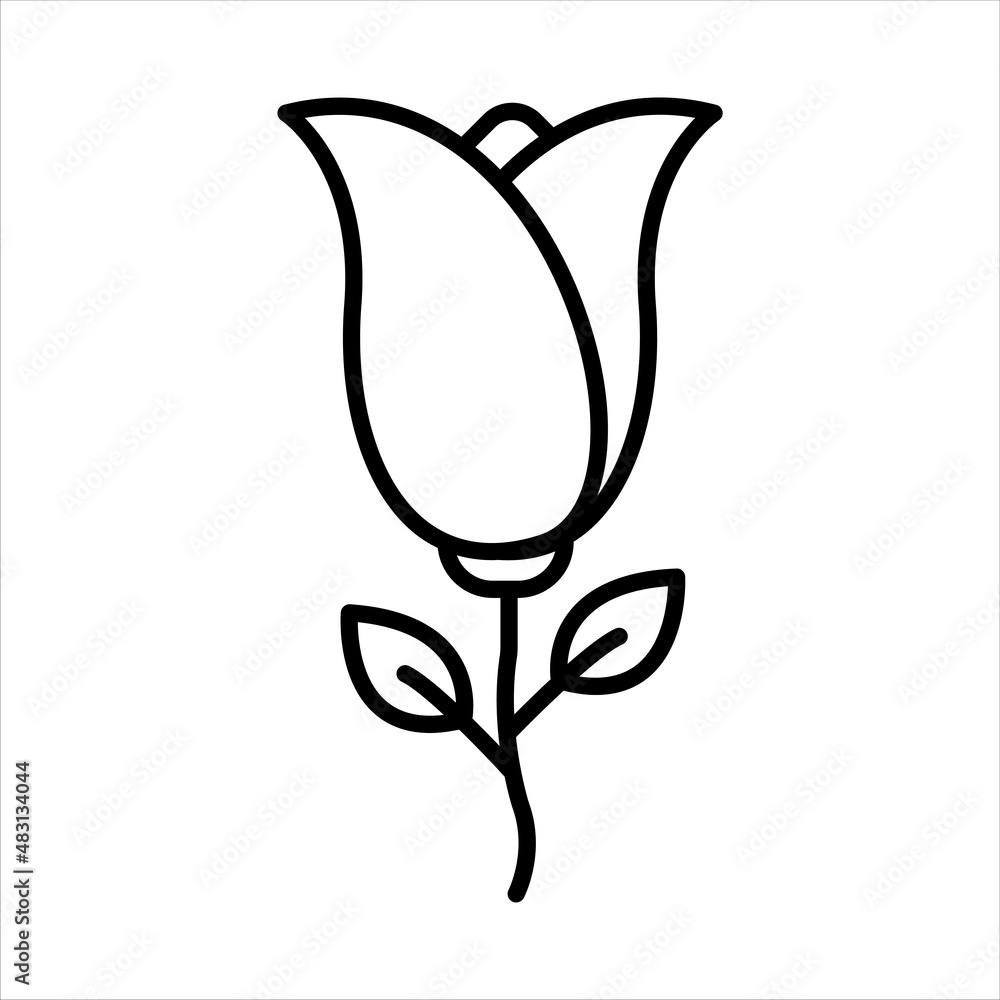Rose line icon. Suitable for surprises icon, gifts and symbols of affection. simple design editable. Design template vector