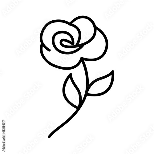 Rose line icon. Suitable for surprises icon, gifts and symbols of affection. simple design editable. Design template vector