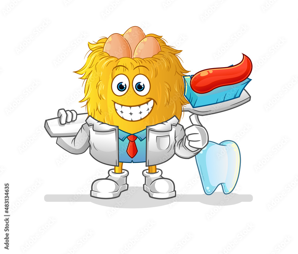 bird nest dentist illustration. character vector bird nest dentist illustration. character vector