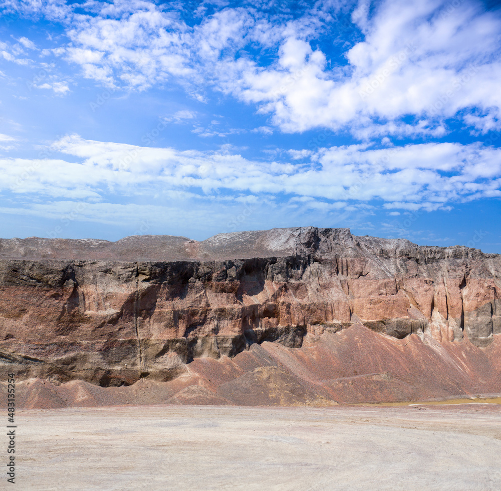 Mining and Quarry mining material. Processing plant for crushed stone and gravel. Gravel stone dumps in a quarry open pit mining. Mining and Quarry mining material. Processing plant for crushed stone and gravel. Gravel stone dumps in a quarry open pit mining.
