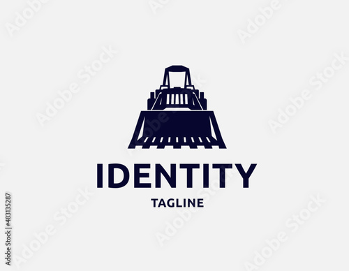 Bulldozer logo template vector. Heavy equipment logo vector for a construction company. 