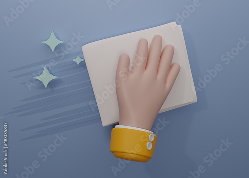 Fotografija Hand holding washcloth icon housekeeping