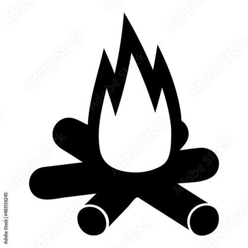 Bonfire Flat Icon Isolated On White Background
