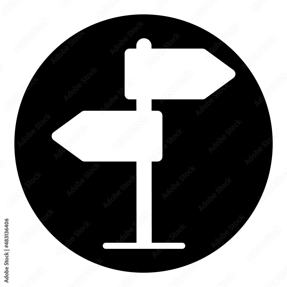 Road Sign Flat Icon Isolated On White Background Road Sign Flat Icon Isolated On White Background