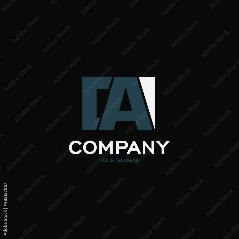 CA Logo Letter Design Template Element