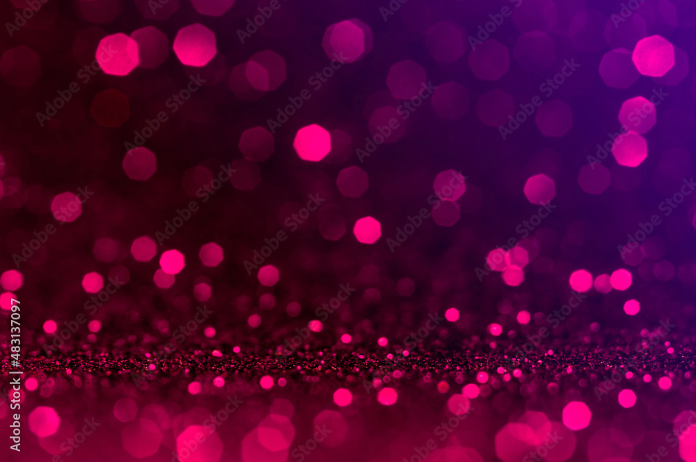 Soft image abstract bokeh pink,ultra violet,purple color with light background.Pink with Ultra violet night light  elegance,smooth sparkling glittering backdrop or artwork design for roman,celebration