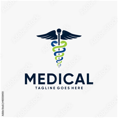 illustration medical, pharmacy, healthcare logo template