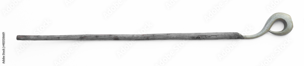 magic wooden staff isolated on white background magic wooden staff isolated on white background
