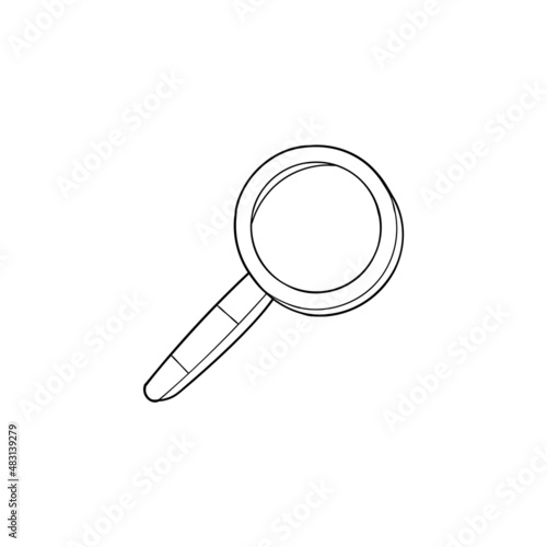 Magnifying glass icon hand drawn vector illustration