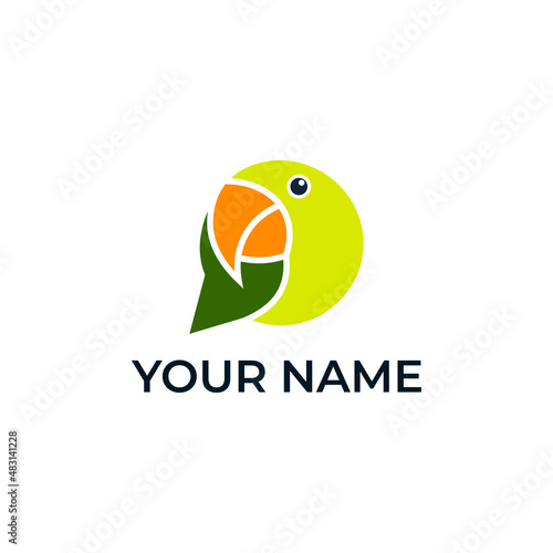 Bird parrot message logo design, bird chat logo