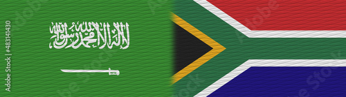 South Africa and Saudi Arabia Fabric Texture Flag – 3D Illustration