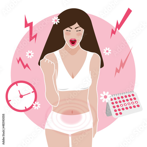 Woman angry with premenstrual syndrome
