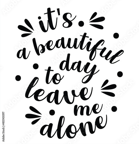 It's a beautiful day to leave me alone - Sarcastic quotes, phrase