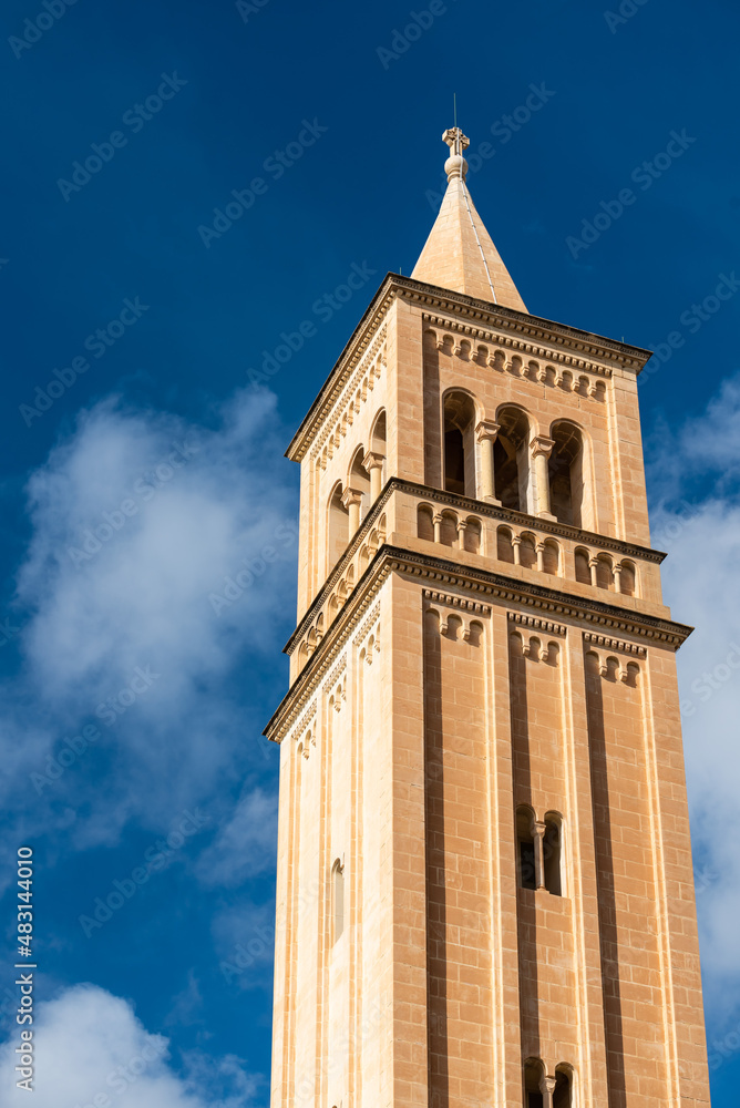 Marsakala, Malta - 01 07 2022: Tower of the church against a blue sky