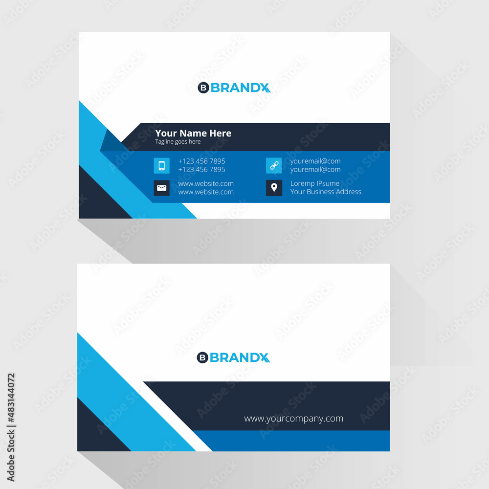 creative and modern blue color business card template vector format