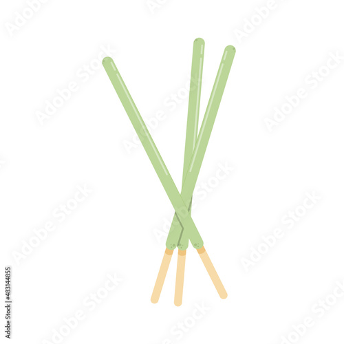 Matcha sticks. Dipped stick. Dipped stick pattern vector. Matcha dipped cookie sticks.