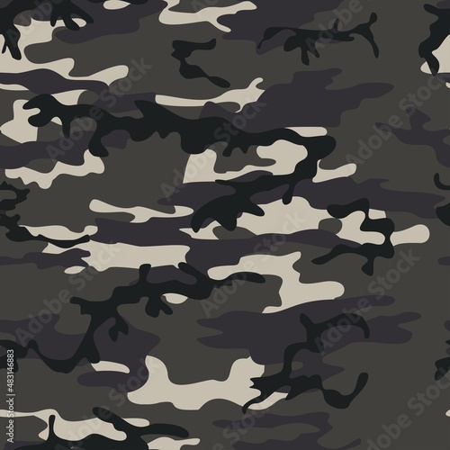  Green camouflage pattern, military illustration seamless background, forest texture for print on clothes, paper, fabric.