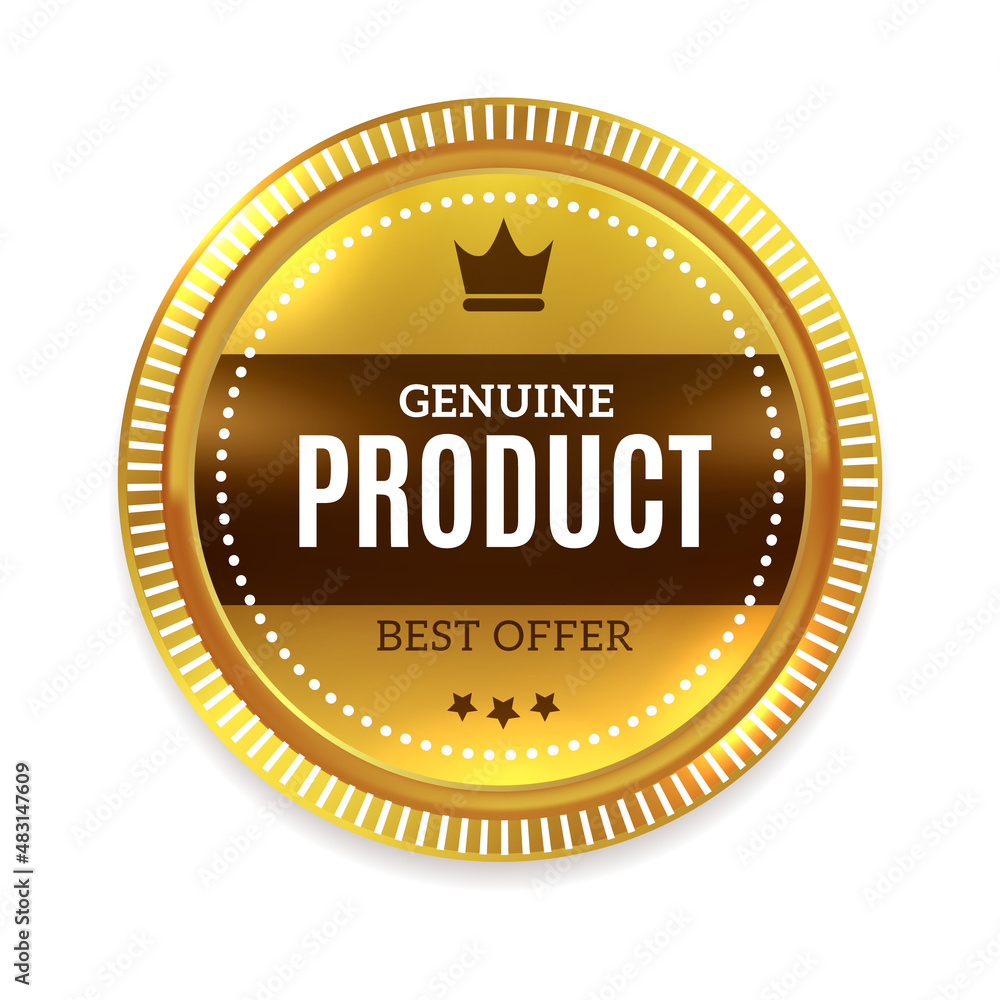 Genuine product badge. Best offer golden label Genuine product badge. Best offer golden label