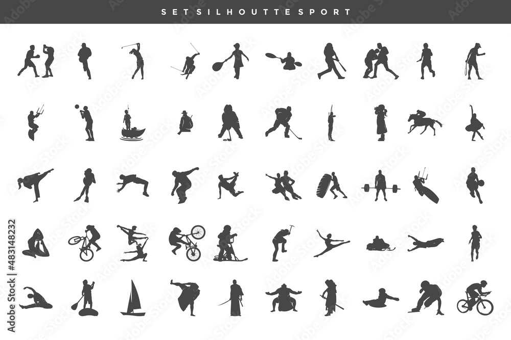 Set Esport concept silhouette vector illustration Set Esport concept silhouette vector illustration