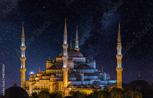 Blue Mosque in Turkey with stars