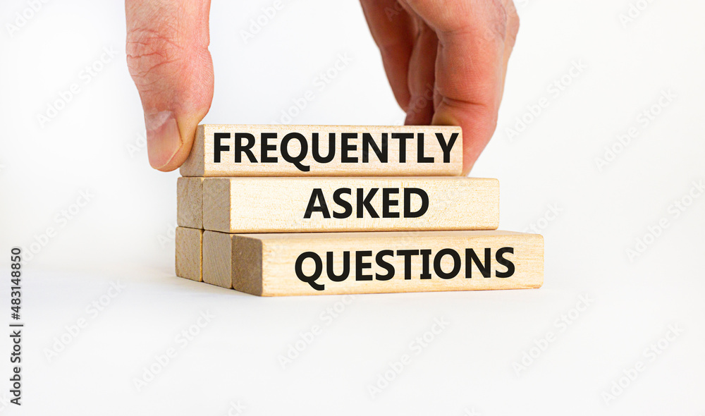 FAQ frequently asked questions symbol. Concept words FAQ frequently asked questions on blocks on beautiful white table white background. Business and FAQ frequently asked questions concept. - obrazy, fototapety, plakaty 