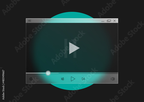 glass morphism video player template