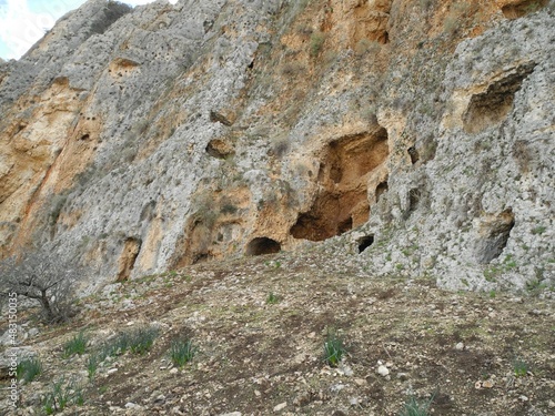 Cuadro en lienzo Ancient tribal homes from ancient Israel in the Golan heights.