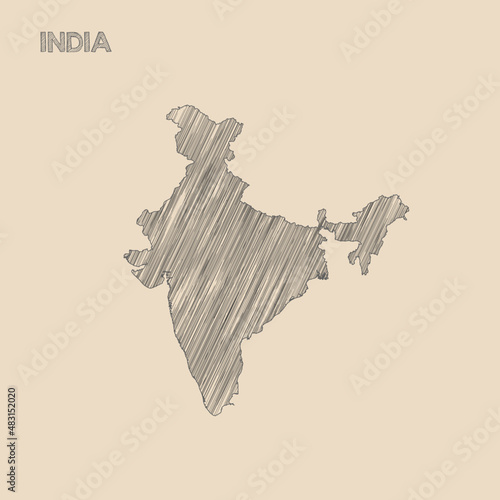 India map hand drawn Sketch background vector,
India freehand Sketch map,
vintage hand drawn map.