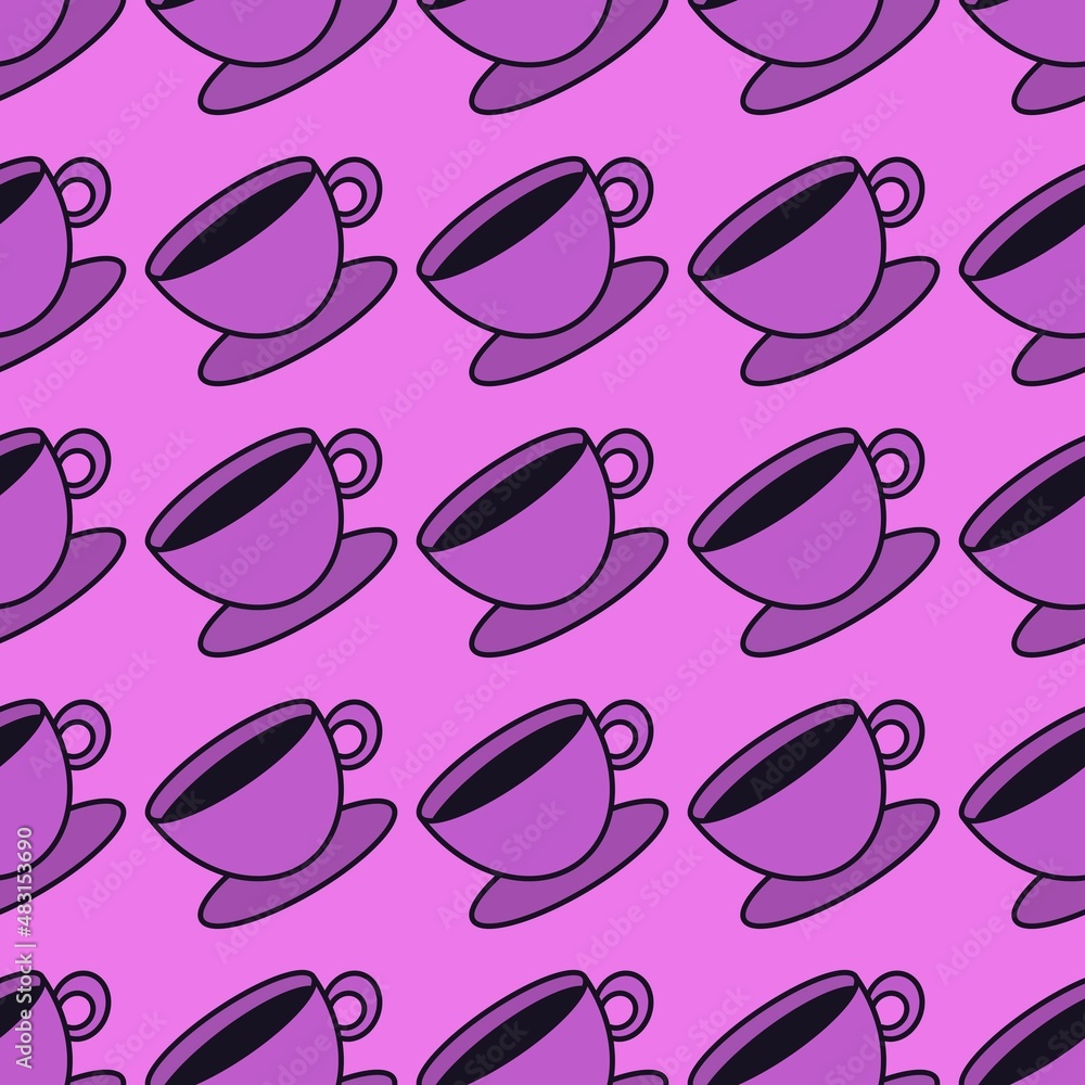 Seamless cup of coffee tea pattern for fabrics and textiles and packaging and linens and kids and wrapping paper Seamless cup of coffee tea pattern for fabrics and textiles and packaging and linens and kids and wrapping paper